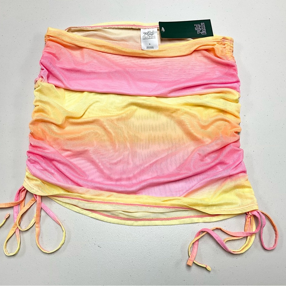 Colorful Ruched Mini Skirt - Picture 4 of 6